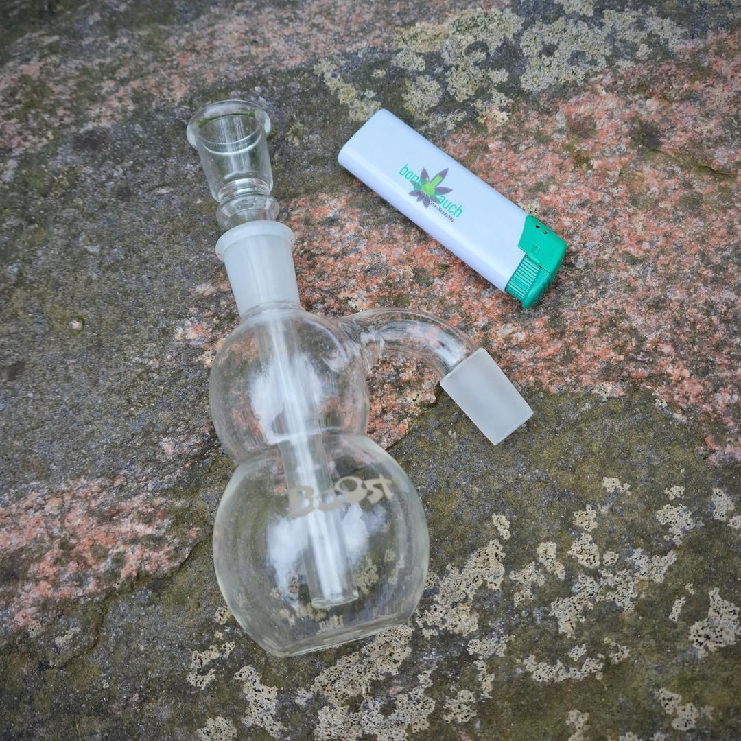 Budawi® 18,8er Boost Vorkühler für die Glasbong inkl. Feuerzeug Powered by bongrauch