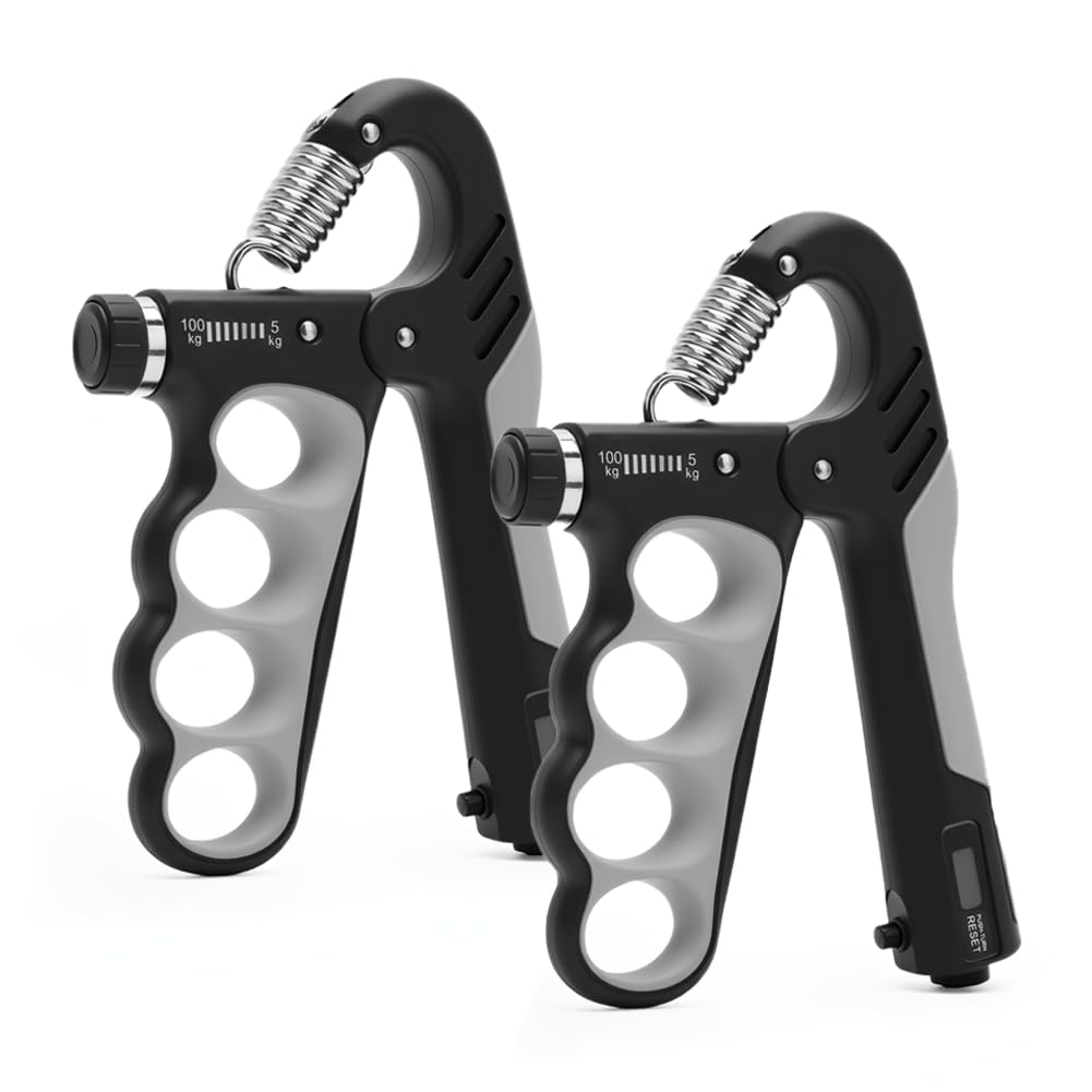 2 Stück Griffkraft Trainer, 5-100kg Handgriff Trainer, Verstellbare Unterarm Trainingsgerät, Finger