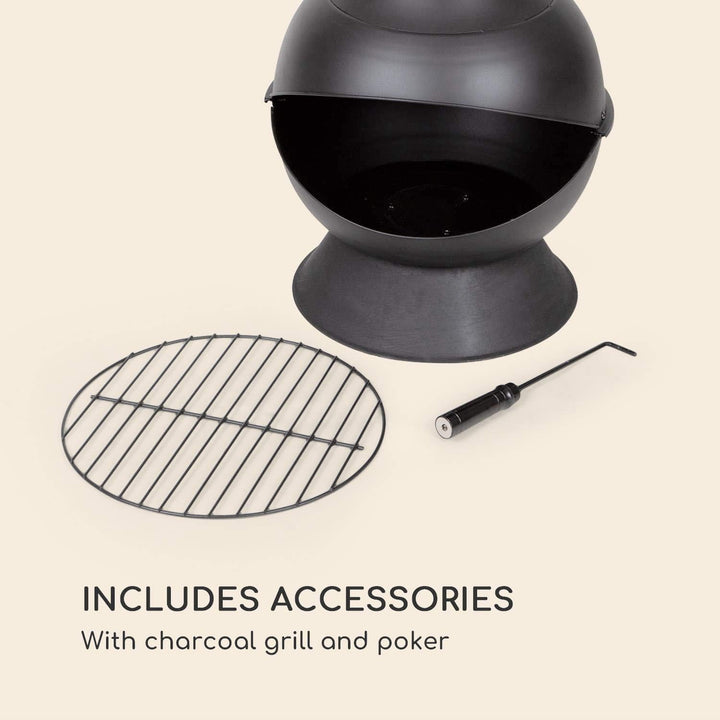 blumfeldt Knight on Fire - Gartenkamin, Terrassenofen, FireView, Stahl, rostfrei, Moderne Optik, sta