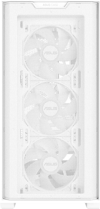 ASUS A21 Plus TG ARGB White microATX PC Gehäuse (vorinstallierte ARGB-Lüfter, Mesh Frontpanel, kompa