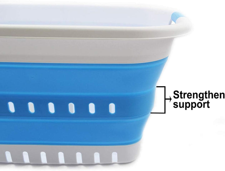 SAMMART 36L Collapsible Plastic Laundry Basket - Foldable Pop Up Storage Container/Organizer - Porta
