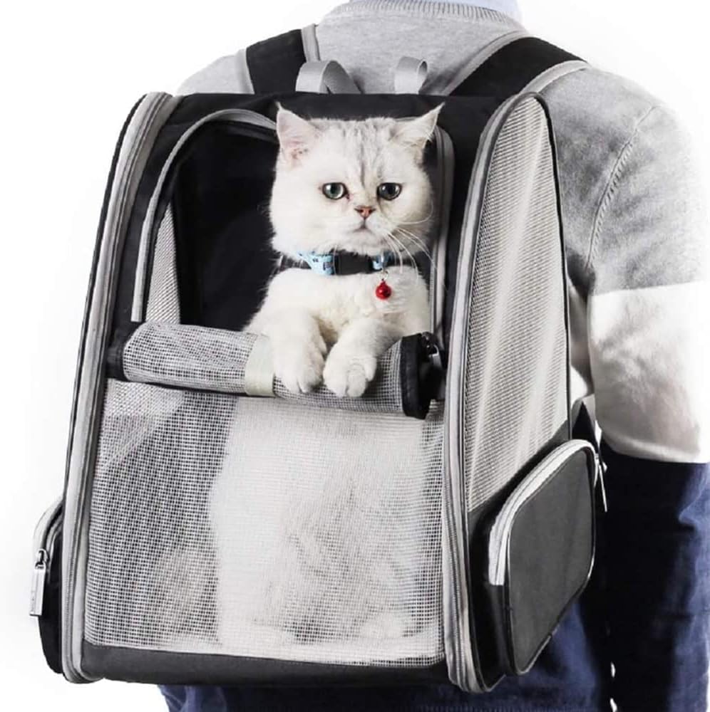 Kiepoar Haustiere Rucksack Transporttasche für Hunde Katzen 7.5kg, Grosse Tragbare Katzenrucksack Hu