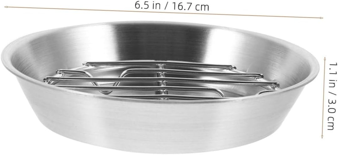 Zerodeko Hochleistungs Grillpfanne Edelstahl mit Ölablass Backblech 16cm Mehrzweck Bräter für Ofen u