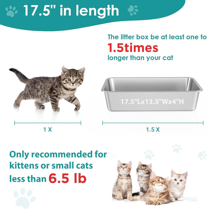 IKITCHEN Katzentoilette aus Edelstahl, grosse Metall-Katzentoilette für Katzen, Katzentoilette nimmt