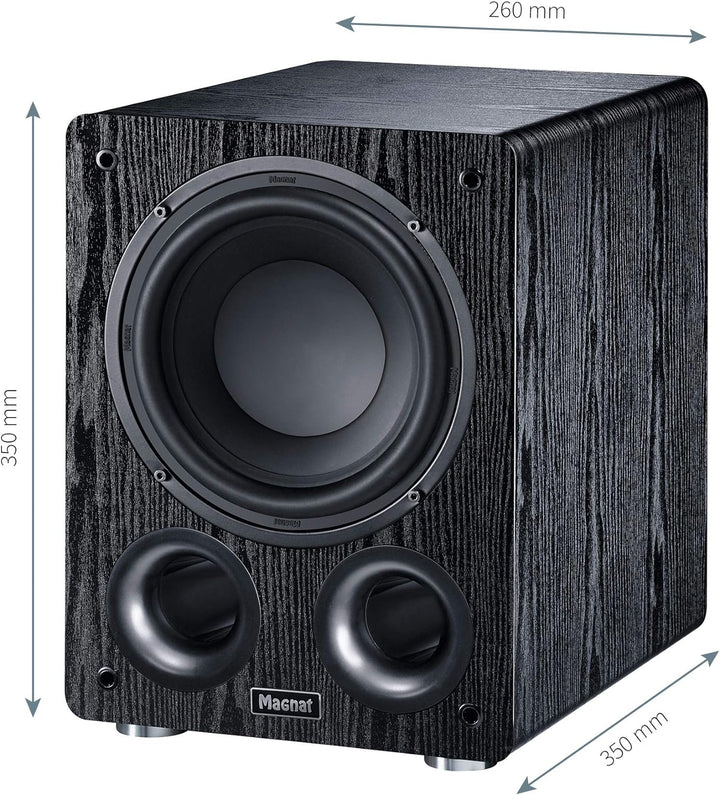 Magnat Alpha RS 8, Aktivsubwoofer mit 200 mm grosser Membran und bis zu 160 Watt Leistung Schwarz, S