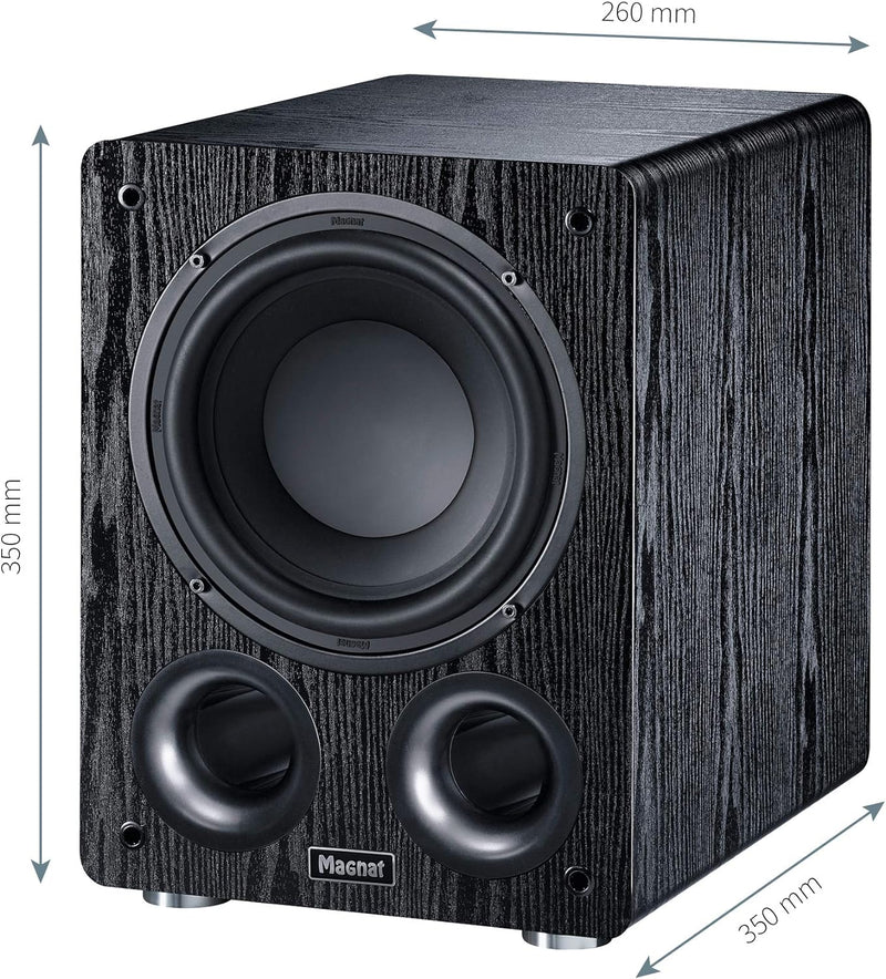 Magnat Alpha RS 8, Aktivsubwoofer mit 200 mm grosser Membran und bis zu 160 Watt Leistung Schwarz, S