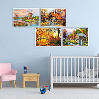 5D DIY Diamond Painting 4er Set 40x50 cm Diamond Painting Landschaften und Natur Diamant Malerei kit