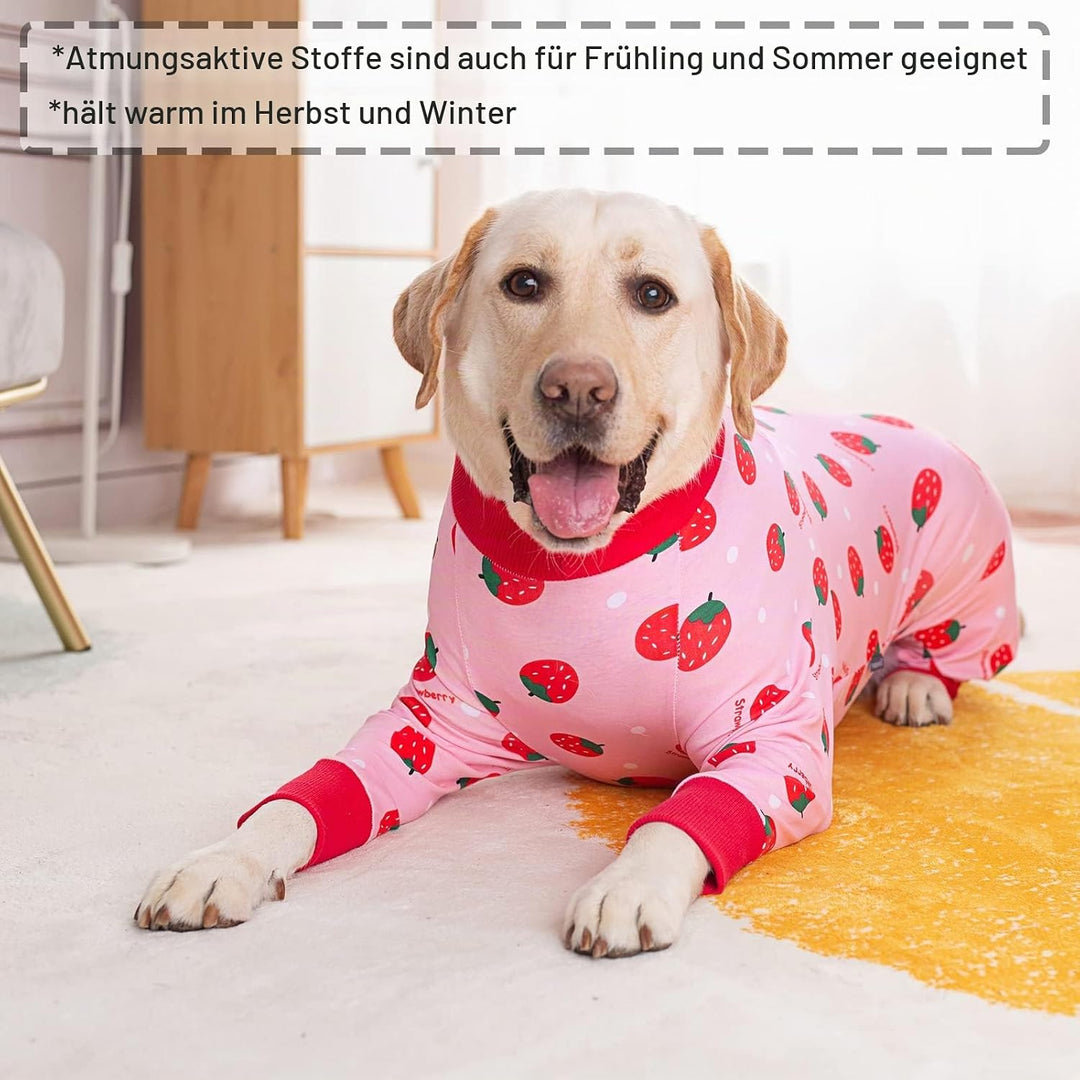 Yeapeeto Einteiler für Hunde, zur Erholung, für grosse und mittelgrosse Hunde, Schlafanzug, Ganzkörp