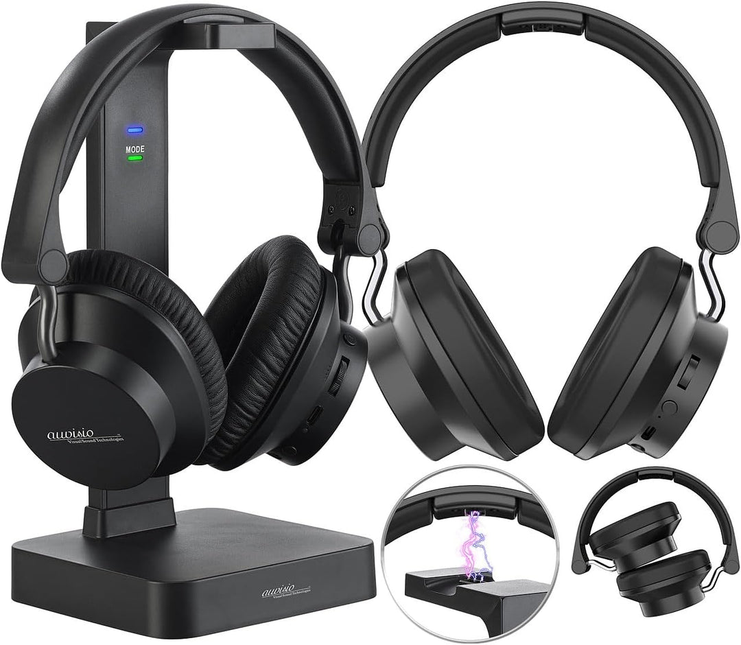 auvisio Headset: 2 Digitale Funkkopfhörer & Hörverstärker, 98 db TV-Modus, Ton-Balance (komfortable
