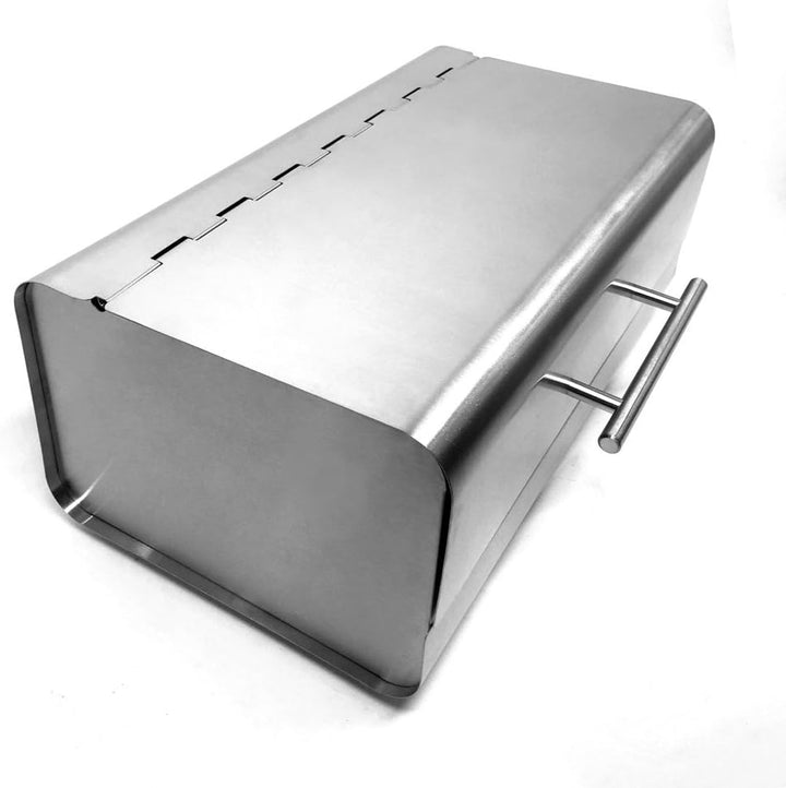 HAC24 Design Edelstahl Brotkasten Silber Metall Brotbox Brotkiste Brotbehälter Brot Kiste Box Aufbew