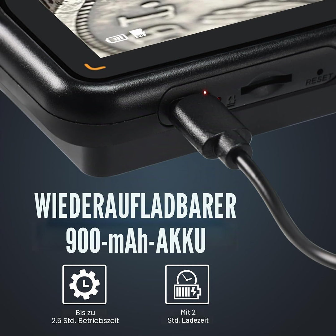 Digitales Mikroskop mit IPS-Bildschirm, Autofokus, USB-Lupe, 64 GB, Unterstützung für Münzen, Schmuc