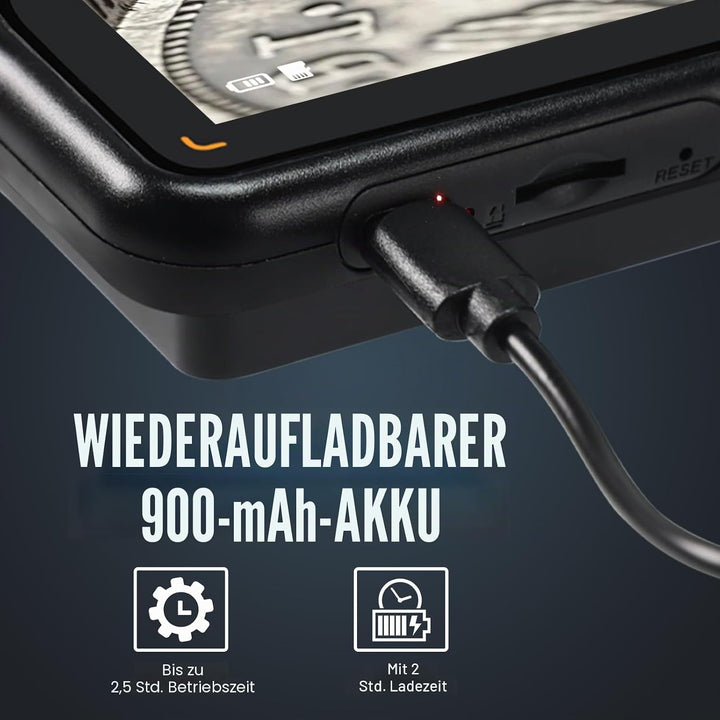 Digitales Mikroskop mit IPS-Bildschirm, Autofokus, USB-Lupe, 64 GB, Unterstützung für Münzen, Schmuc