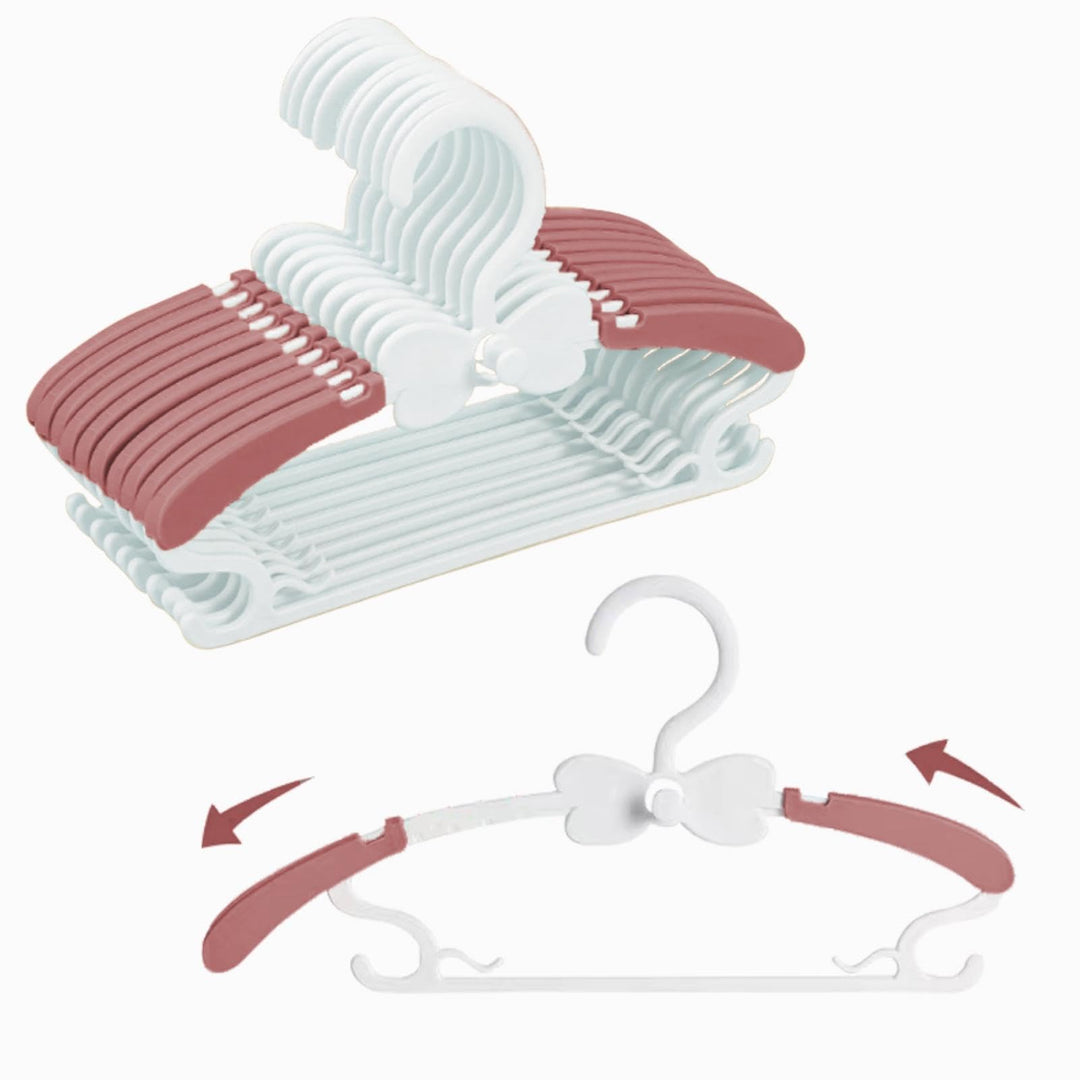Kleiderbügel Kinder，29-37CM Mitwachsende Kinderkleiderbügel 20 Stück Stapelbare Baby Kleiderbügel mi