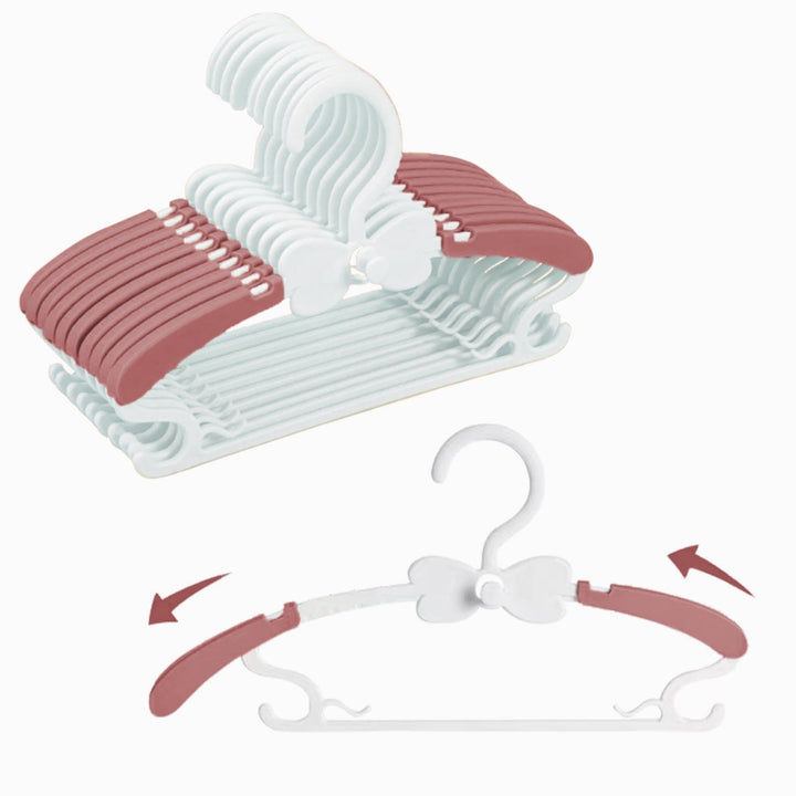 Kleiderbügel Kinder，29-37CM Mitwachsende Kinderkleiderbügel 20 Stück Stapelbare Baby Kleiderbügel mi
