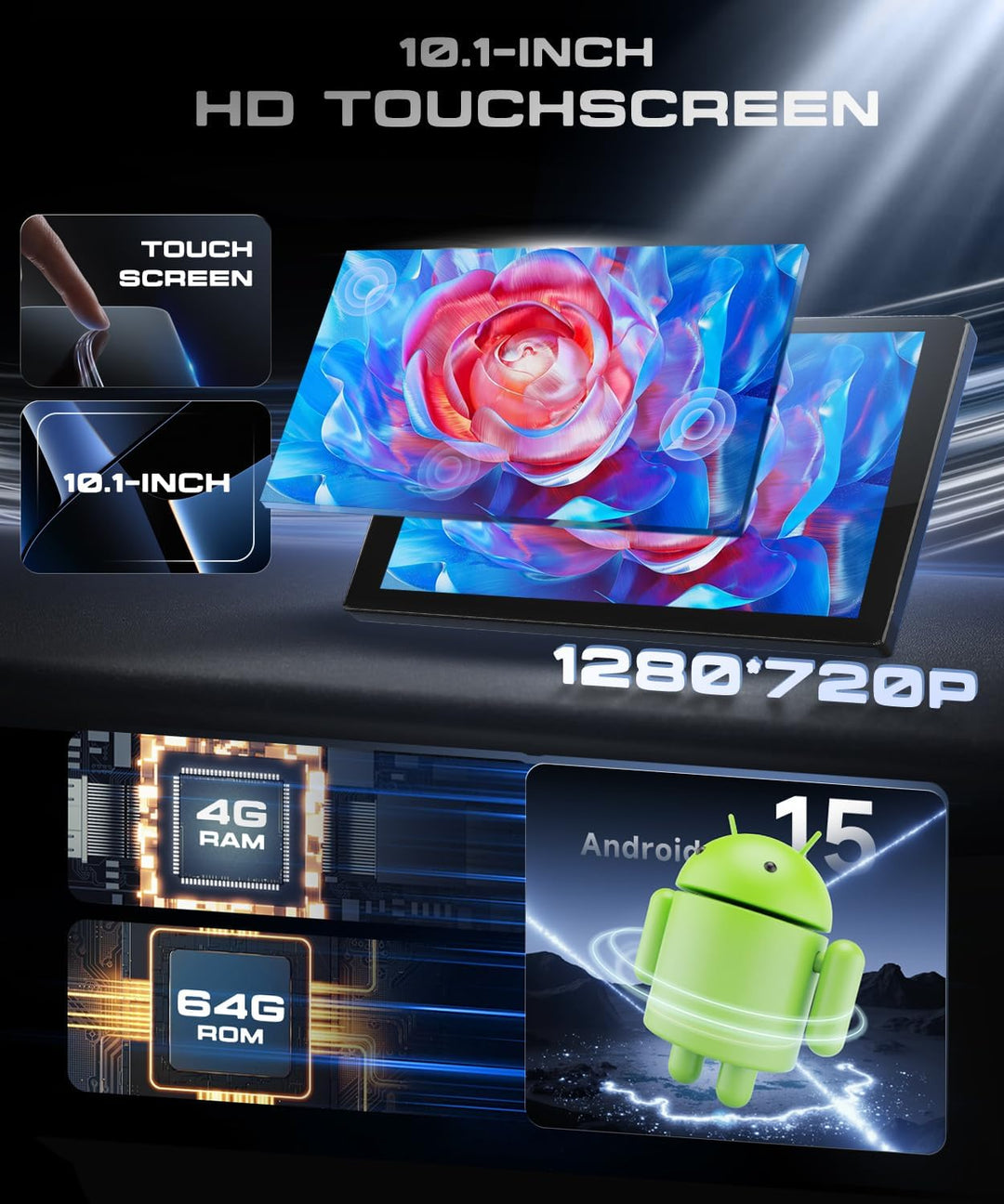 4G+64G Autoradio Android 15 für Suzuki Swift 2005-2010, 10.1 Zoll 1280*720P HD Touchscreen Auto Radi