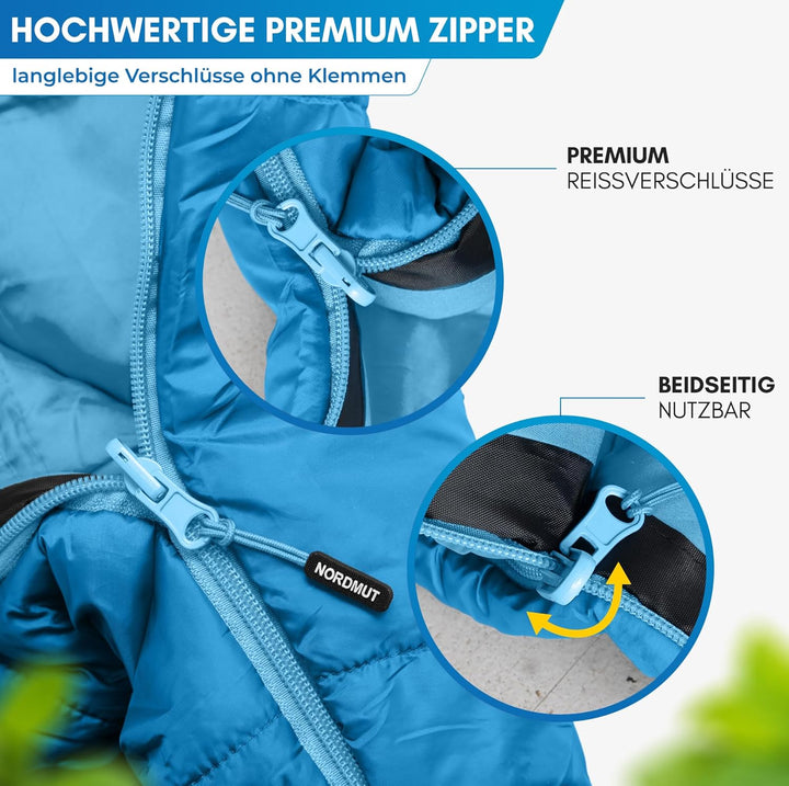 NORDMUT® Schlafsack Kinder mitwachsend für zuverlässigen Kälteschutz – Kinderschlafsack aus schadsto