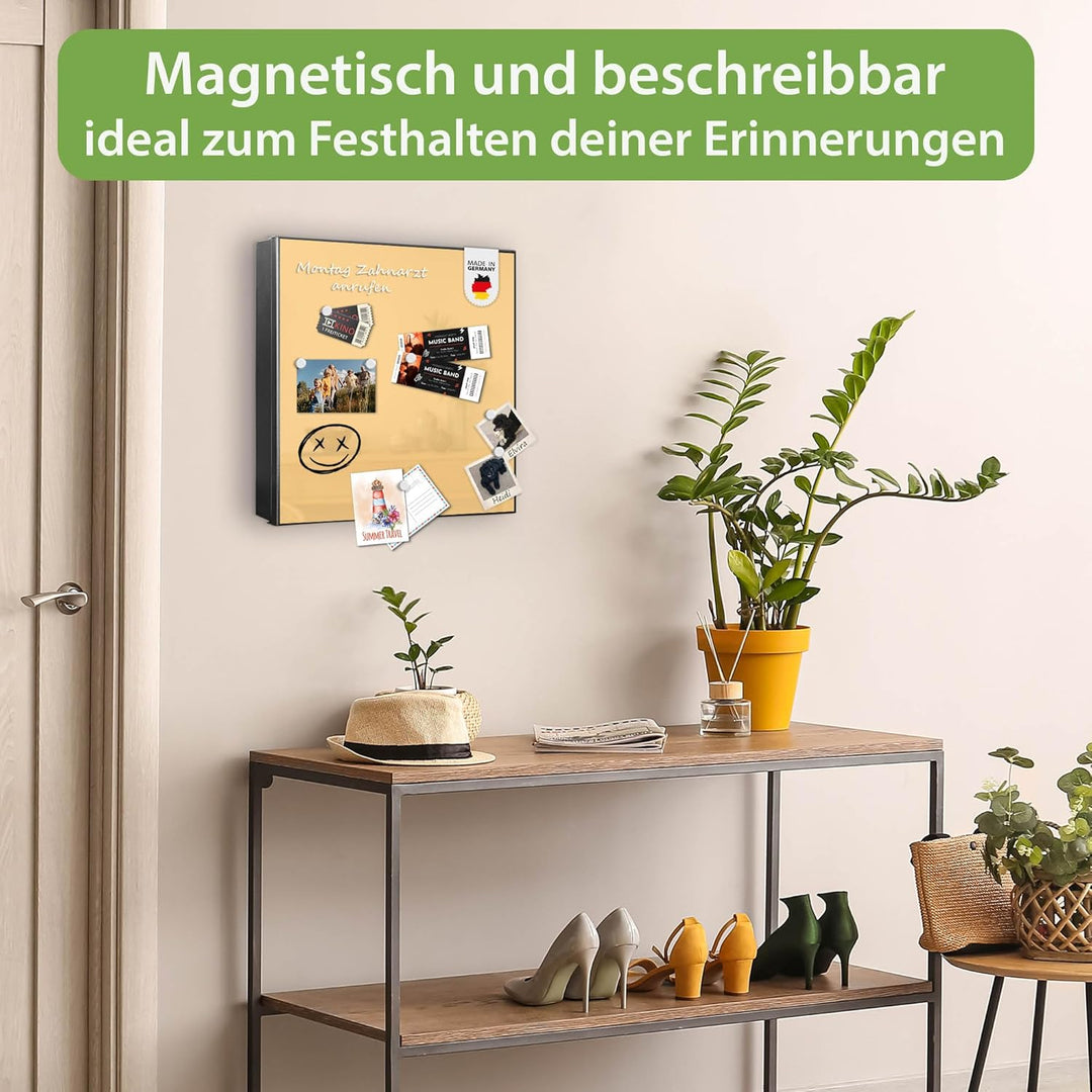 banjado Grosser Schlüsselkasten Metall - Schlüsselbox 30x30cm mit 32 Haken - Schlüsselkasten modern