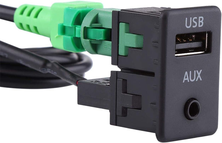 Qiilu Auto USB AUX Schalter Steckdose Kabelbaum Kabel Adapter für BMW 3er 5er E87 E90 E91 E92 X5 X6