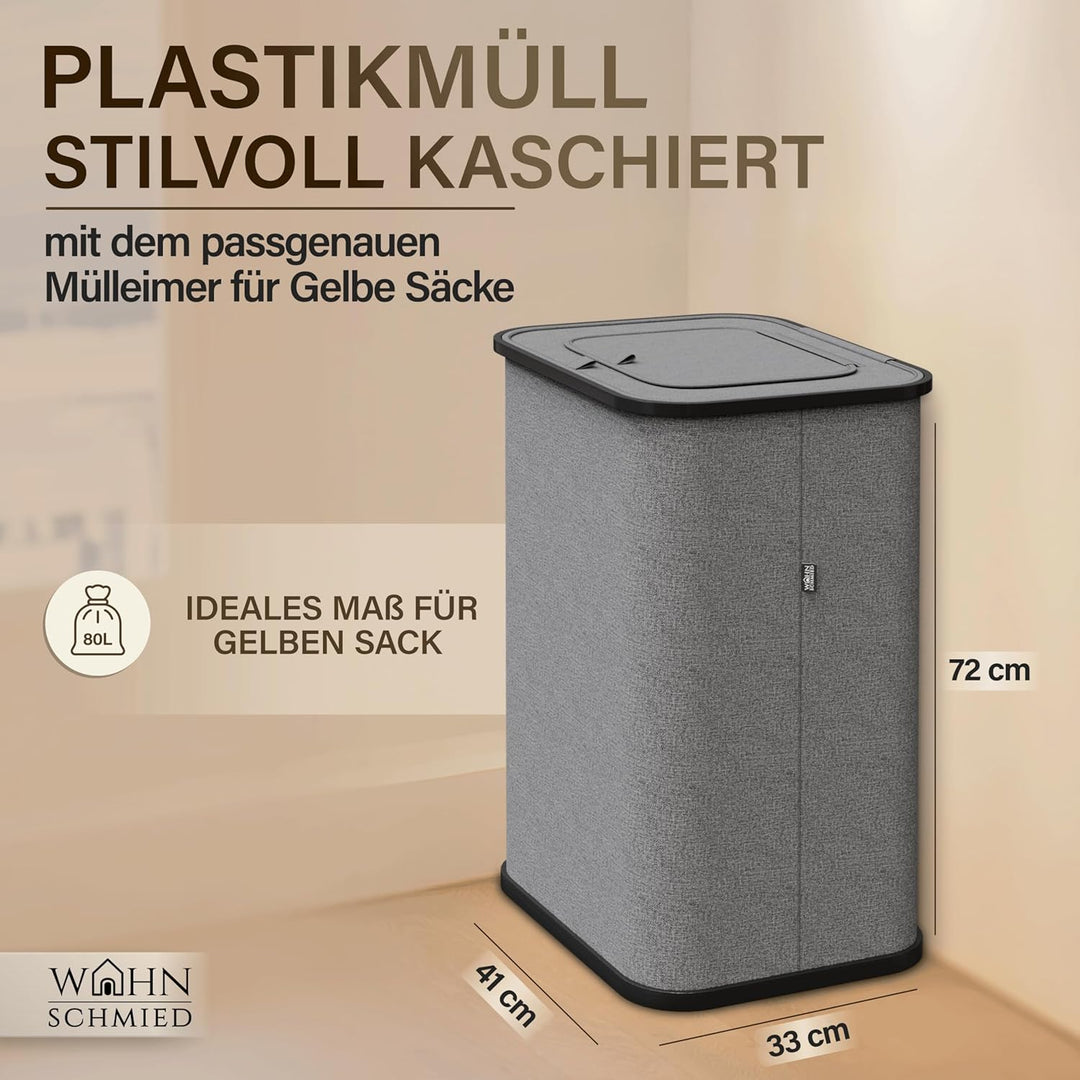 Gelber Sack Ständer | Müllsackständer inkl. waschbarer Auslaufschutz | Gelber Sack Mülleimer | Gelbe