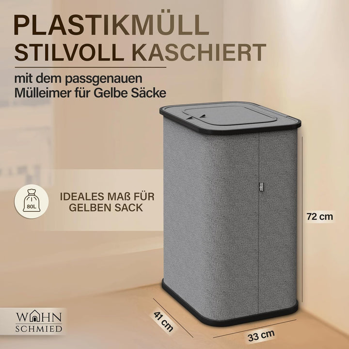 Gelber Sack Ständer | Müllsackständer inkl. waschbarer Auslaufschutz | Gelber Sack Mülleimer | Gelbe