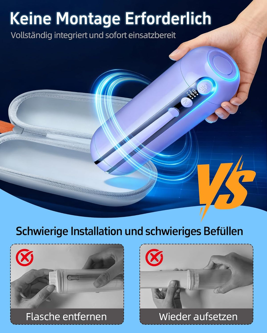 Elektrisches Bidet Tragbares 200ml,Wiederaufladbar Reise Po Dusche,Mobiles Bidet Handbrause Faltbare