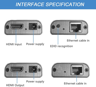 HDMI Extender, AMANKA 60m Aluminium HDMI Expander Repeater, Signal kann über RJ45 Cat6 Cat7 Kabel ve