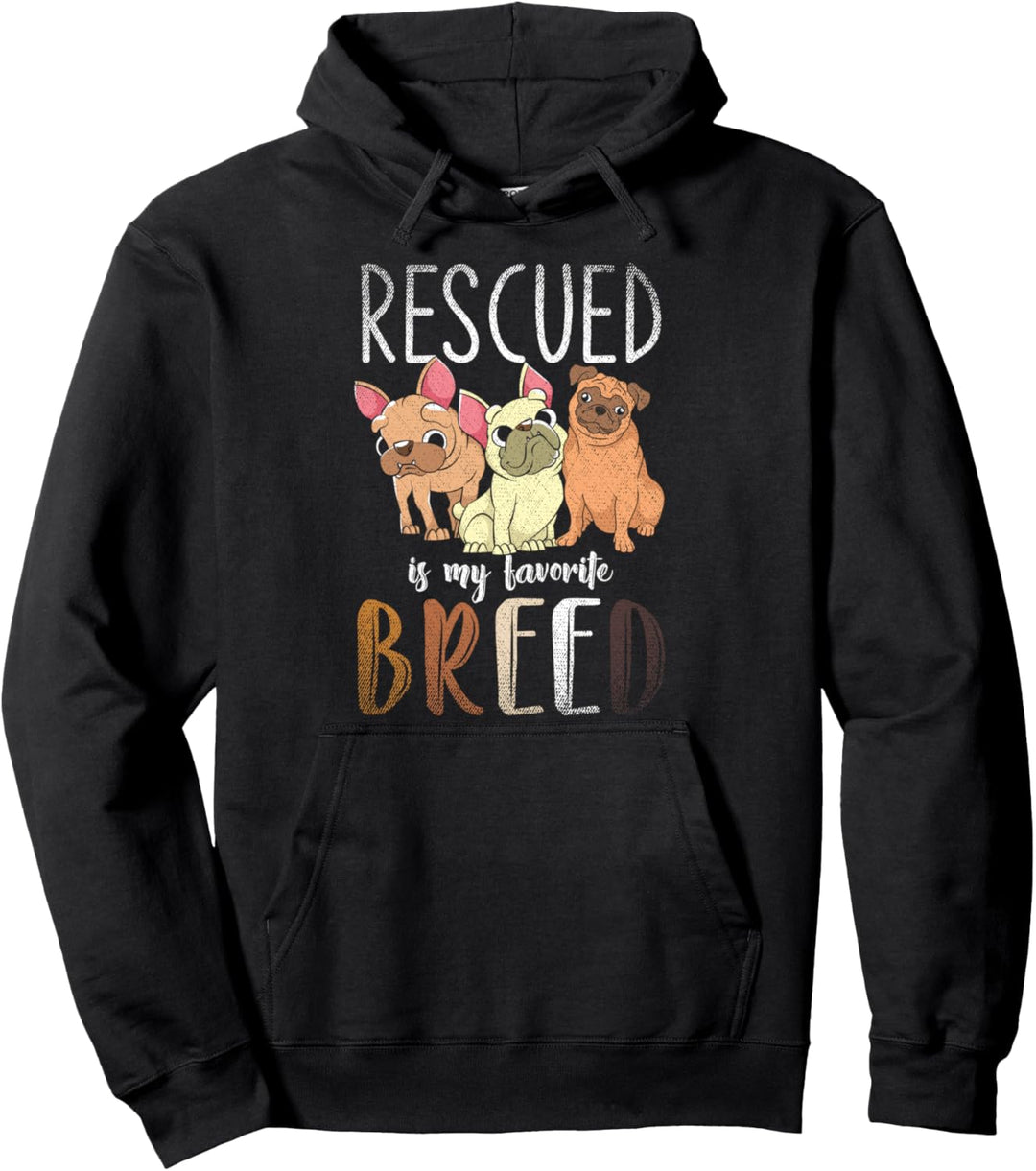 Gerettet ist meine liebste Hunderasse Hundehalter Hund Pullover Hoodie