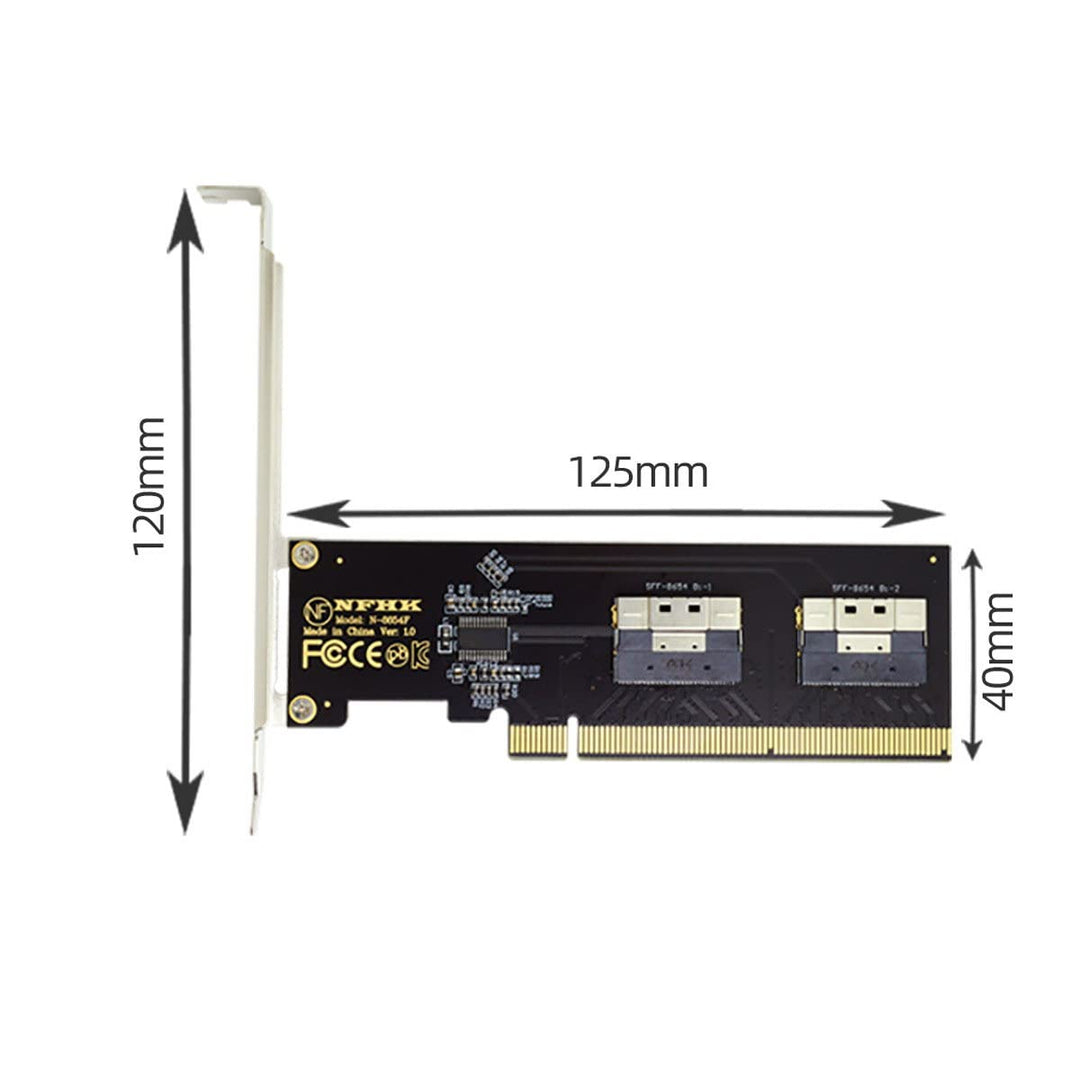 Cablecc Slimline Dual SFF-8654 8X 4 NVME auf PCIE Express 3.0 4.0 Raid Card VROC Raid0 Hyper Adapter