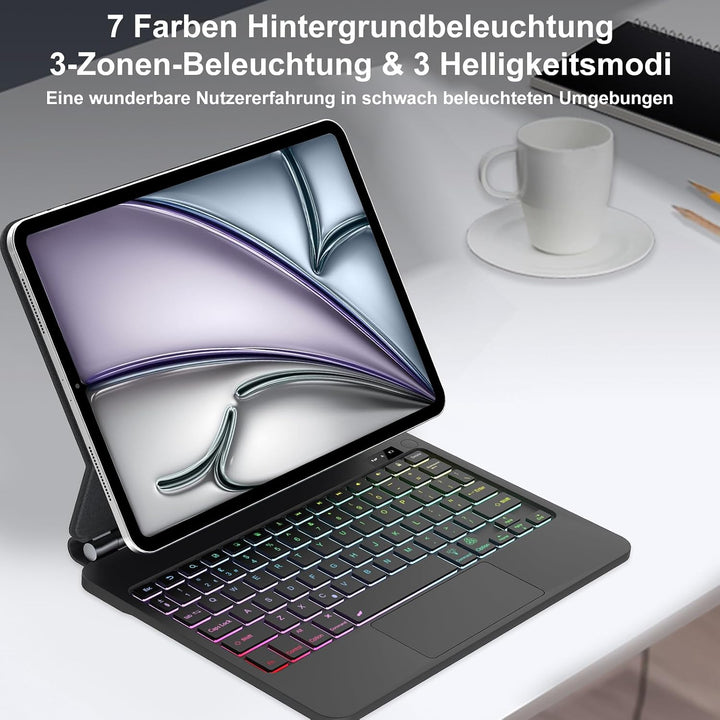 Magic Keyboard für iPad Air 13 M4 2026/M3 2025/M2 2024 &amp; iPad 12.9, Schwarz Schwarz 13 Zoll Air 13,