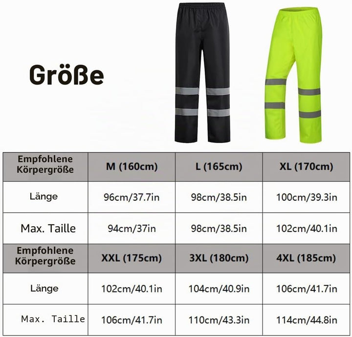 TopHomer Regenhose für Damen &amp; Herren, Wasserdicht Fahrrad Regenhose mit Reflektoren, Leichte Atmung