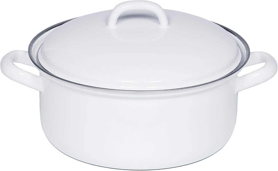 Riess, 0130-033, Kasserolle mit Deckel, CLASSIC- WEISS, Durchmesser 20 cm, Inhalt 2 Liter, Höhe 13.6