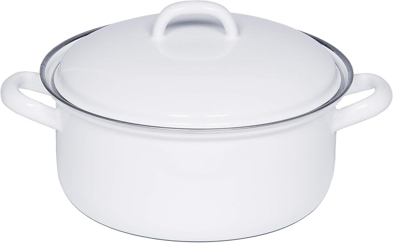 Riess, 0130-033, Kasserolle mit Deckel, CLASSIC- WEISS, Durchmesser 20 cm, Inhalt 2 Liter, Höhe 13.6