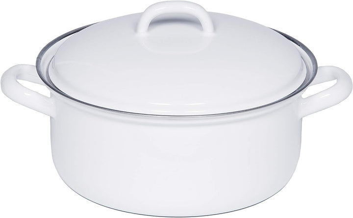 Riess, 0131-033, Kasserolle mit Deckel 22, CLASSIC- WEISS, Durchmesser 22 cm, Inhalt 3 Liter, Höhe 1