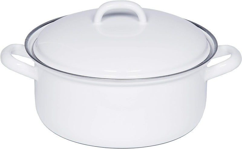 Riess, 0131-033, Kasserolle mit Deckel 22, CLASSIC- WEISS, Durchmesser 22 cm, Inhalt 3 Liter, Höhe 1