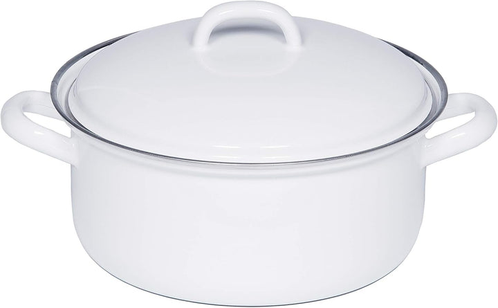 Riess, 0126-033, Kasserolle mit Deckel 12, CLASSIC- WEISS, Durchmesser 12 cm, Inhalt 0.5 Liter, Höhe