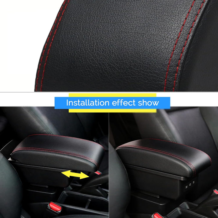 Auto Armlehnen für Duster I 2010-2015 Doppelschicht Mittelkonsole Grosse Aufbewahrungsbox mit 3 USB-