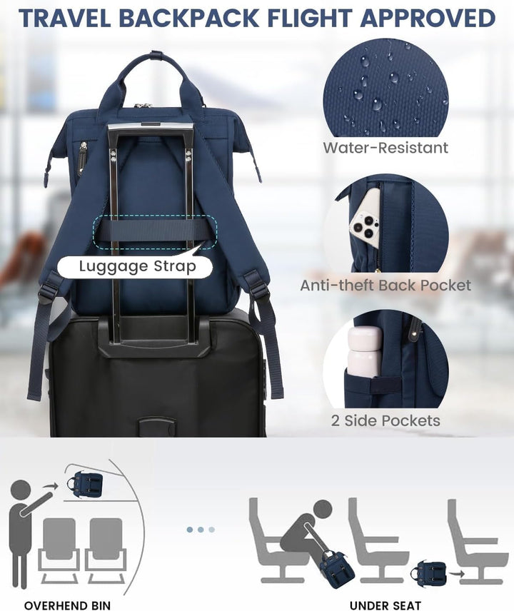LOVEVOOK Rucksack Damen Gross, 17 Zoll Laptoptasche Schulrucksack Mädchen Teenager Reiserucksack Arb