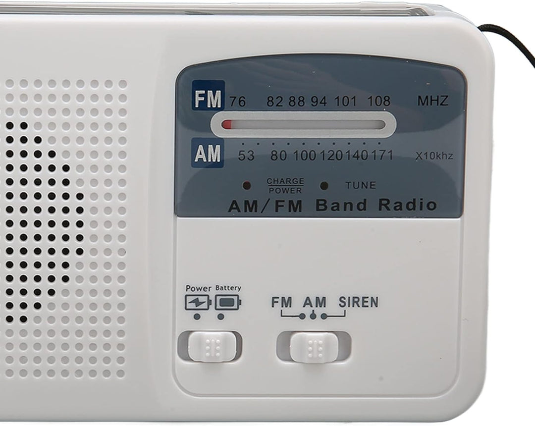 Emergency Crank Solar Radio mit LED -Licht, AM -FM -Tuner, 500 -mAh -wiederaufladbare Batterie, USB-