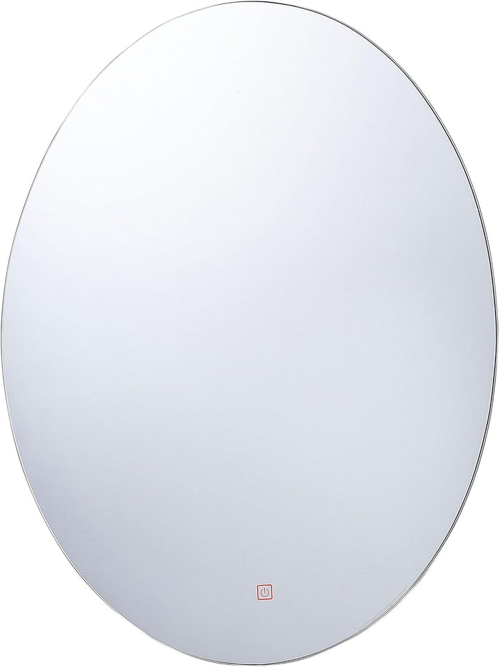 Badspiegel LED-Beleuchtung oval silber 80x60 cm mit Antibeschlagsystem Mazille