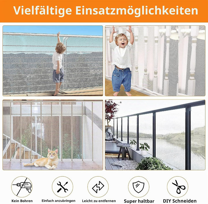 6 Meter Kinder Sicherheitsnetz, Balkongeländer Treppensicherheitsnetz, stabiles Zaunnetz, Kinder, Ha
