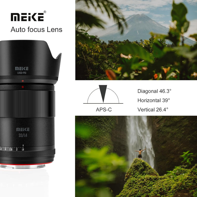 Meike 33 mm F1.4 Autofokus grosse Blende STM Schrittmotor APS-C Portrait Objektiv kompatibel mit Son