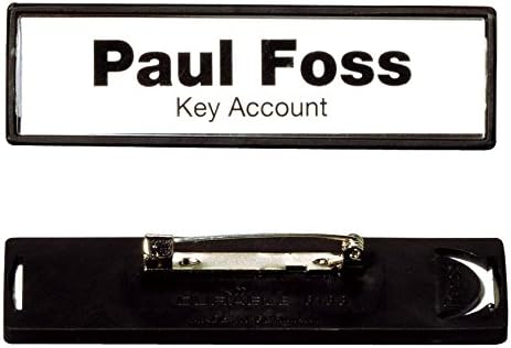 Durable Namensschild Clip-Card (mit Plattennadel, 17 x 67 mm) Packung à 25 Stück, schwarz, 813301, P
