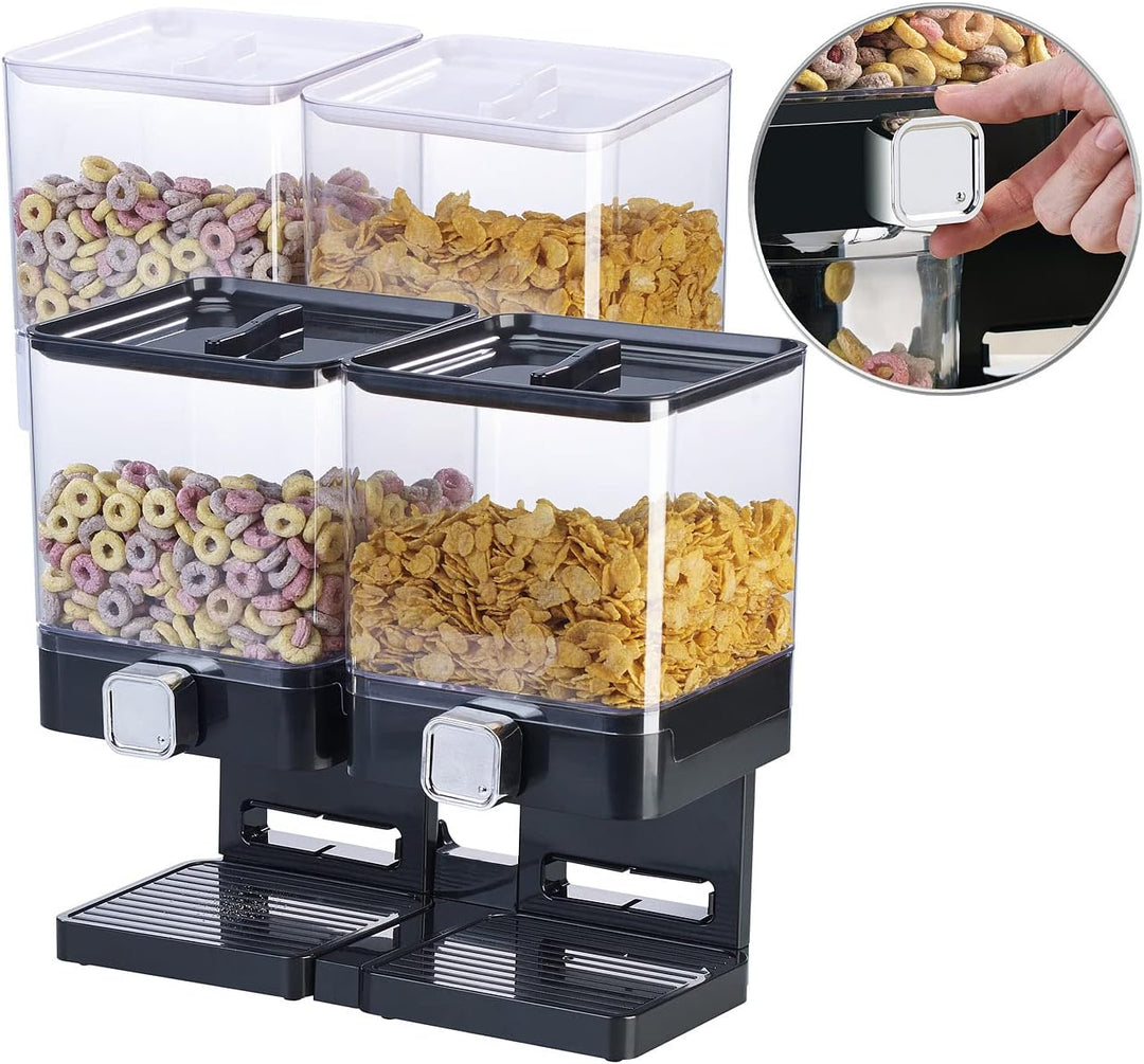 Rosenstein & Söhne Doppel-Müslispender: 2er-Set Doppel-Spender, je 33,5 x 30,5 x 16,5 cm, weiss + sc