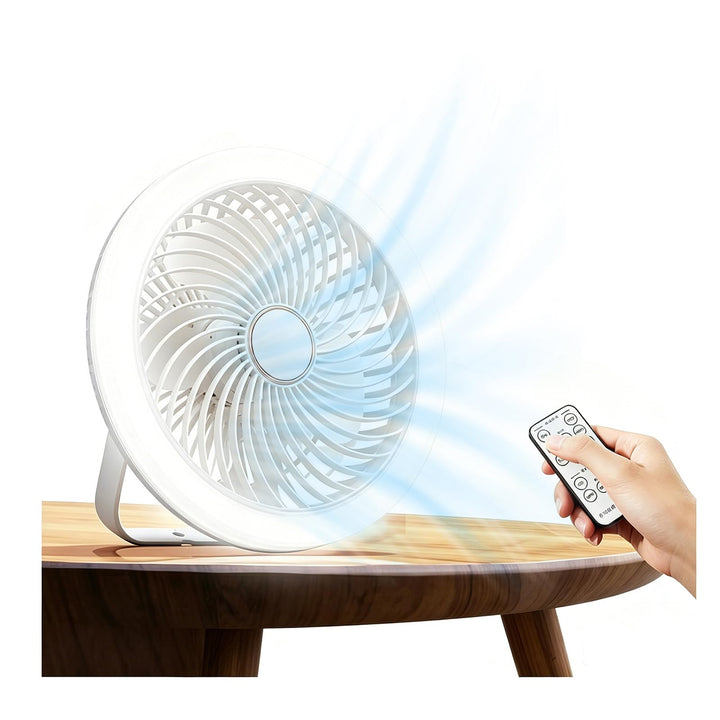 Camping Ventilator, 21 cm Campinglampe Lange Laufzeit mit 3 Windstufen | 3 Lichtstufen, Fernbedienun