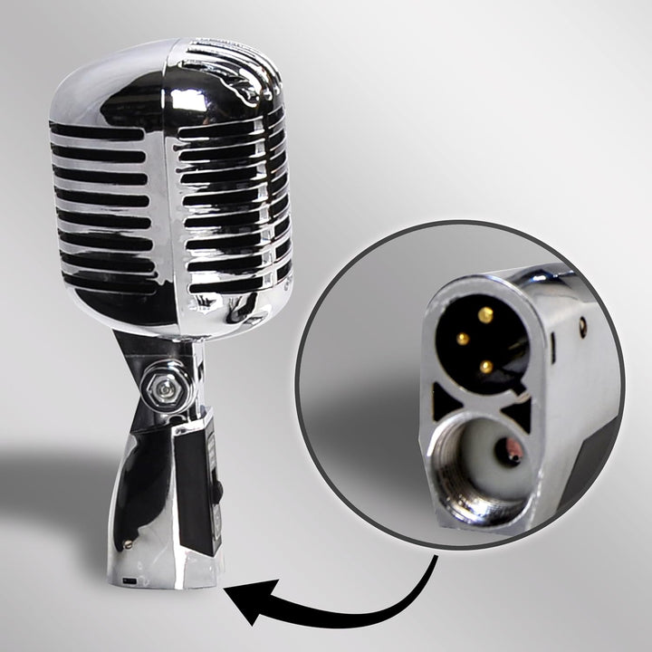 Pyle Retro Mikrofon Set mit Mikrofonständer– Vintage Microphone Set with Microphone Stand, Mic Stand