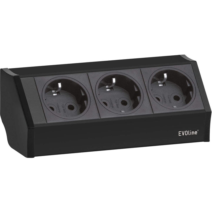 EVOline 159360001100 Steckdosenelement V-Dock 3 x Schuko schwarz 3x Schuko schwarz, 3x Schuko schwar