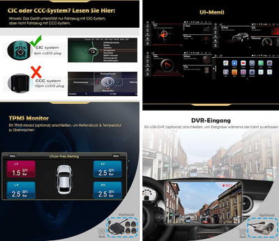 Erisin 10.25" Android 12 Autoradio GPS Navi für BMW X5 E70 X6 E71 CIC System Unterstützt CarPlay IPS