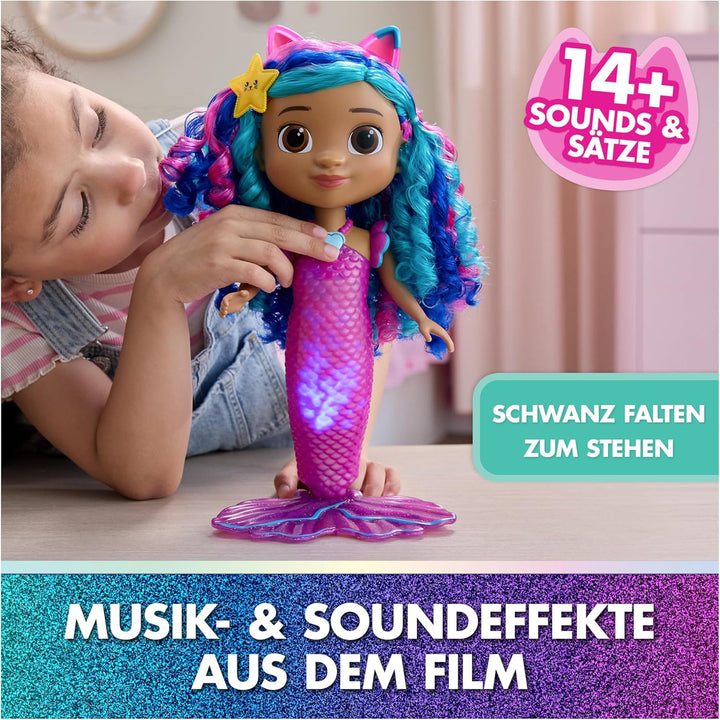 DREAMWORKS GABBY'S DOLLHOUSE – Sing und Shine Meerjungfrau Gabby, 35 cm grosse Puppe mit Licht- und