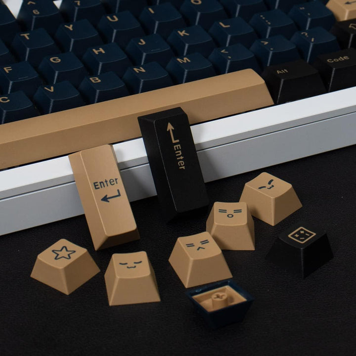 Double Shot Keycaps 169 Keys Cherry Profile Blue Samurai Keycap Set mit 7u/6.25u Leertaste für ANSI/