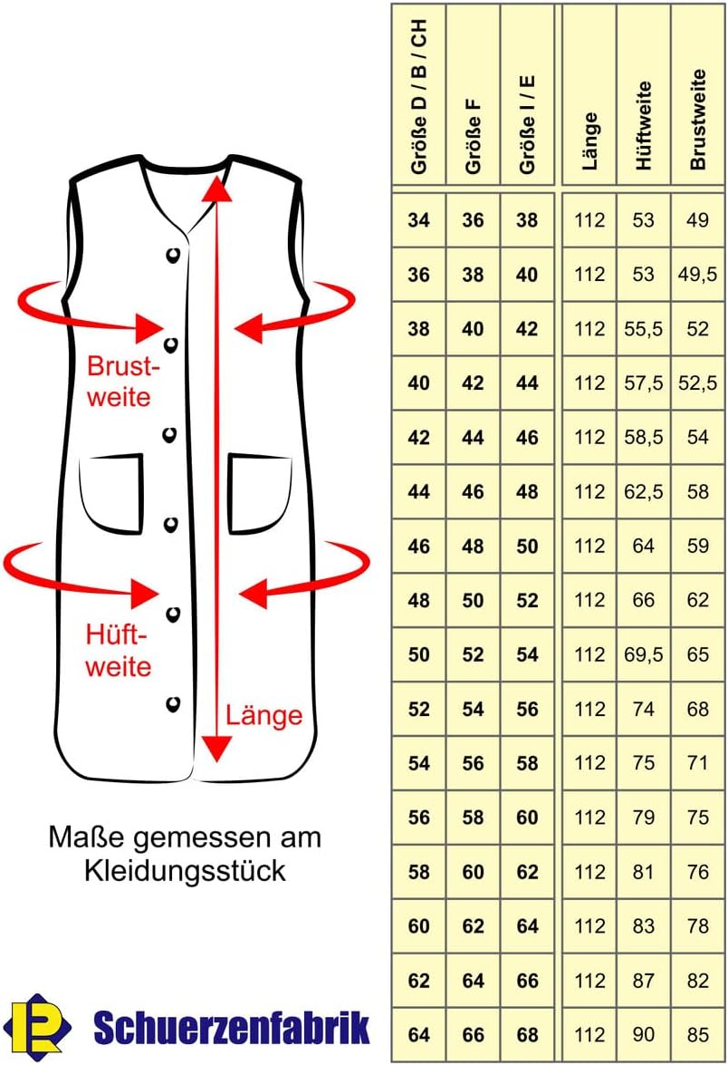 Damenkittel ohne Arm Kochschürze Kittel Schürze Knopfkittel einfarbig Hauskleid 44 Blau, 44 Blau